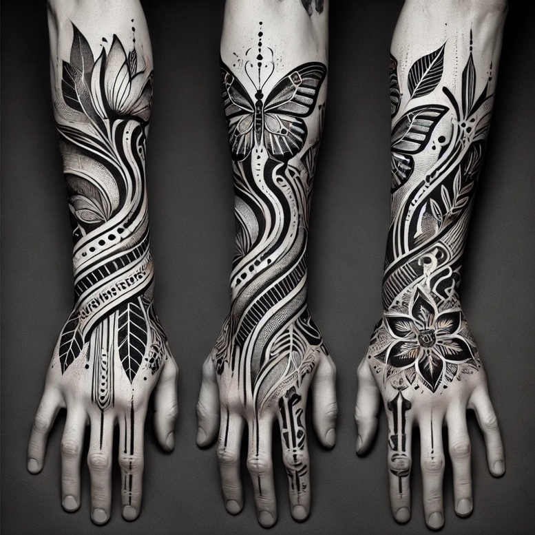 angular-tattoo – tattoo design ideas free ai generated – single-line – for-nape – Gallery: geometric-inkby-ai