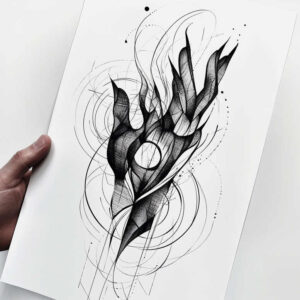 continuous-line-tattoo – tattoo design ideas free ai generated – diminutive – for-toe – Gallery: geometric-inkby-ai
