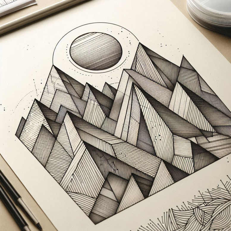 contour-tattoo – tattoo design ideas free ai generated – nonintrusive – for-scapula – Gallery: geometric-inkby-ai