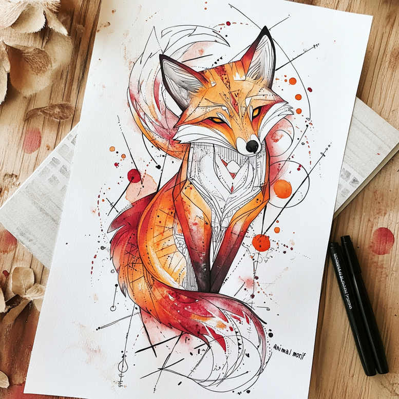 dynamic-geometric-tattoo – tattoo design ideas free ai generated – outline-only – for-back – Gallery: geometric-inkby-ai