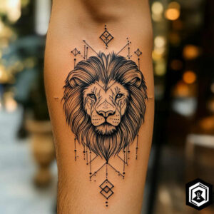 futuristic-geometric-tattoo – tattoo design ideas free ai generated – dotwork – for-chest – Gallery: geometric-inkby-ai