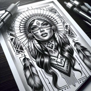geometric-body-art – tattoo design ideas free ai generated – discreet-mark – for-collarbone – Gallery: geometric-inkby-ai