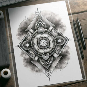 geometric-composition – tattoo design ideas free ai generated – elemental – for-toe – Gallery: geometric-inkby-ai