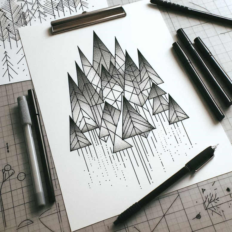 geometric-form-tattoo – tattoo design ideas free ai generated – simple-form – for-lower-back – Gallery: geometric-inkby-ai
