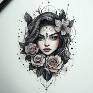 geometric-linework-tattoo – tattoo design ideas free ai generated – essential-lines – for-abdomen – Gallery: geometric-inkby-ai