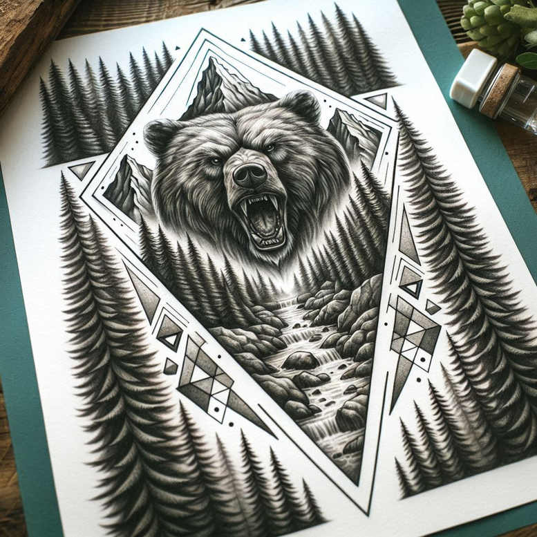 geometric-linework-tattoo – tattoo design ideas free ai generated – outline-only – for-elbow – Gallery: geometric-inkby-ai
