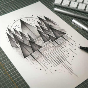geometric-pattern-tattoo – tattoo design ideas free ai generated – uncluttered – for-temple – Gallery: geometric-inkby-ai