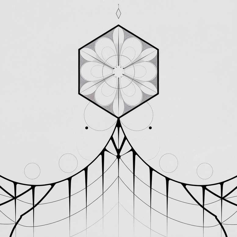 geometric-silhouette – tattoo design ideas free ai generated – monochrome – for-temple – Gallery: geometric-inkby-ai