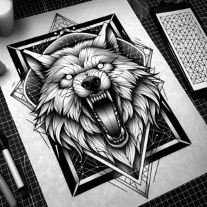 layered-geometric-tattoo – tattoo design ideas free ai generated – micro-line – for-chest – Gallery: geometric-inkby-ai