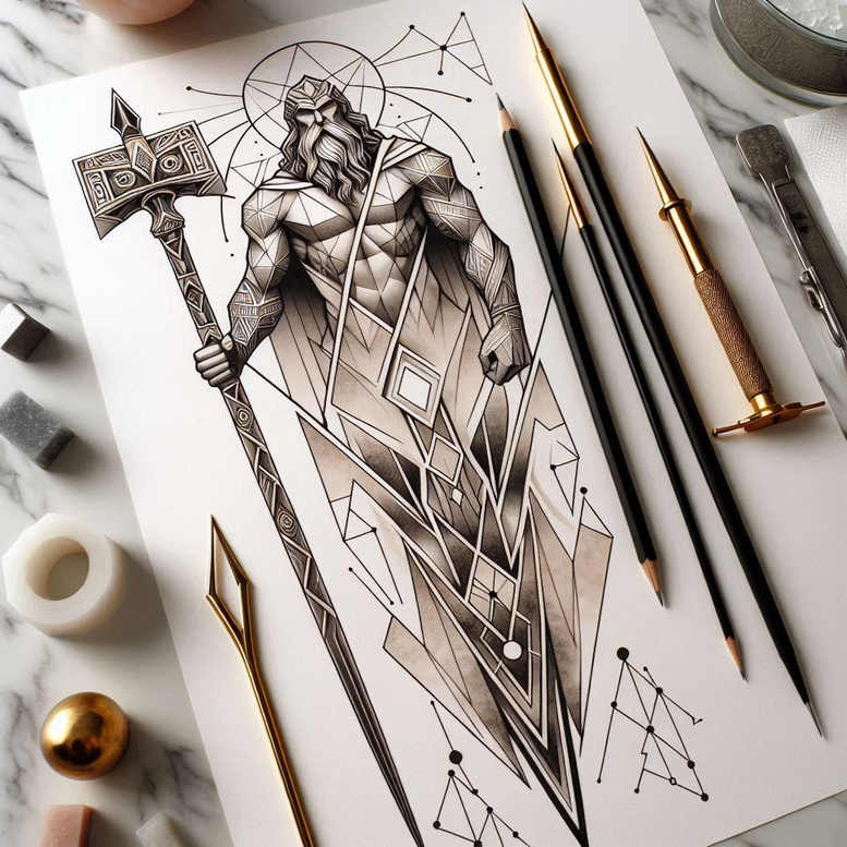 minimalist-tattoo – tattoo design ideas free ai generated – modest – for-elbow – Gallery: geometric-inkby-ai