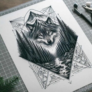 polygon-tattoo – tattoo design ideas free ai generated – simple-icon – for-shoulder – Gallery: geometric-inkby-ai