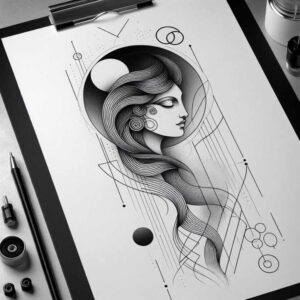 polygonal-tattoo – tattoo design ideas free ai generated – precise – for-upper-chest – Gallery: geometric-inkby-ai