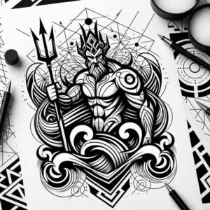 precise-lines-tattoo – tattoo design ideas free ai generated – discreet – for-shoulder-blade – Gallery: geometric-inkby-ai
