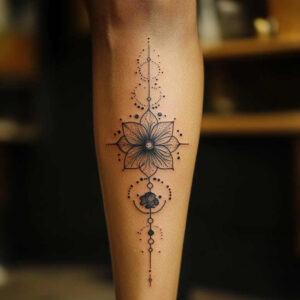 precise-lines-tattoo – tattoo design ideas free ai generated – micro-symbol – for-upper-chest – Gallery: geometric-inkby-ai
