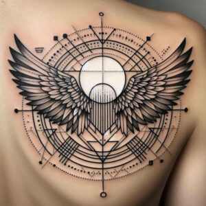 precise-lines-tattoo – tattoo design ideas free ai generated – simple-form – for-scapula – Gallery: geometric-inkby-ai