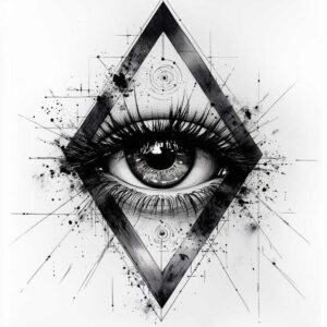 spatial-tattoo – tattoo design ideas free ai generated – sparse – for-upper-back – Gallery: geometric-inkby-ai