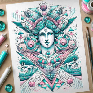 symmetrical-design-tattoo – tattoo design ideas free ai generated – tiny-motif – for-heel – Gallery: geometric-inkby-ai
