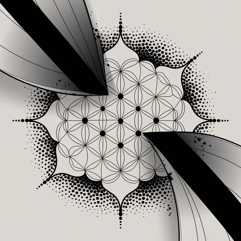 symmetrical-geometric-tattoo – tattoo design ideas free ai generated – thin-script – for-hip – Gallery: geometric-inkby-ai