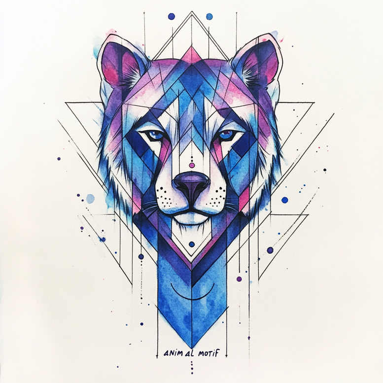geometric tattoo design ideas solid shadow calm mind represents determination