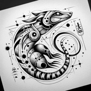 geometric tattoo design ideas parallelogram centerpiece for chest
