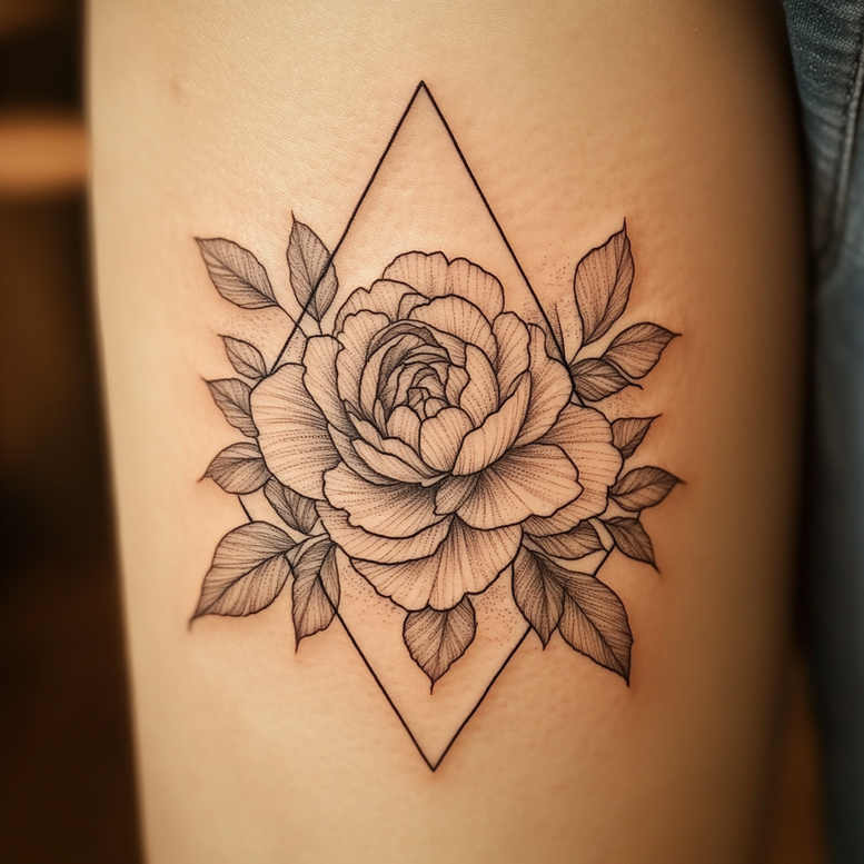 geometric tattoo design ideas orbital pattern continuous pattern represents determination
