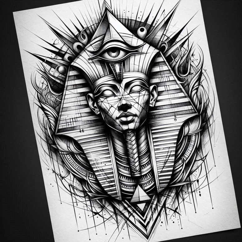 geometric tattoo design ideas hexagon detailed symmetry symbol of courage