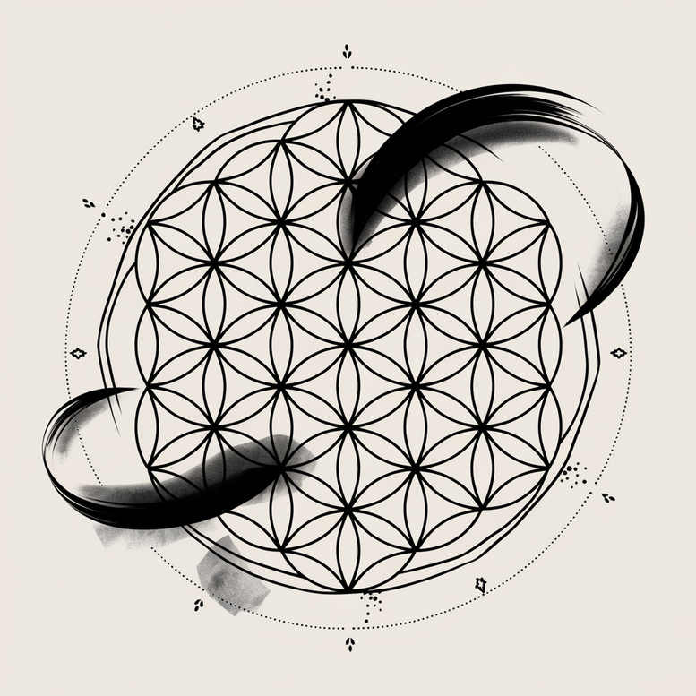 geometric tattoo design ideas orbital pattern enlightenment for nape