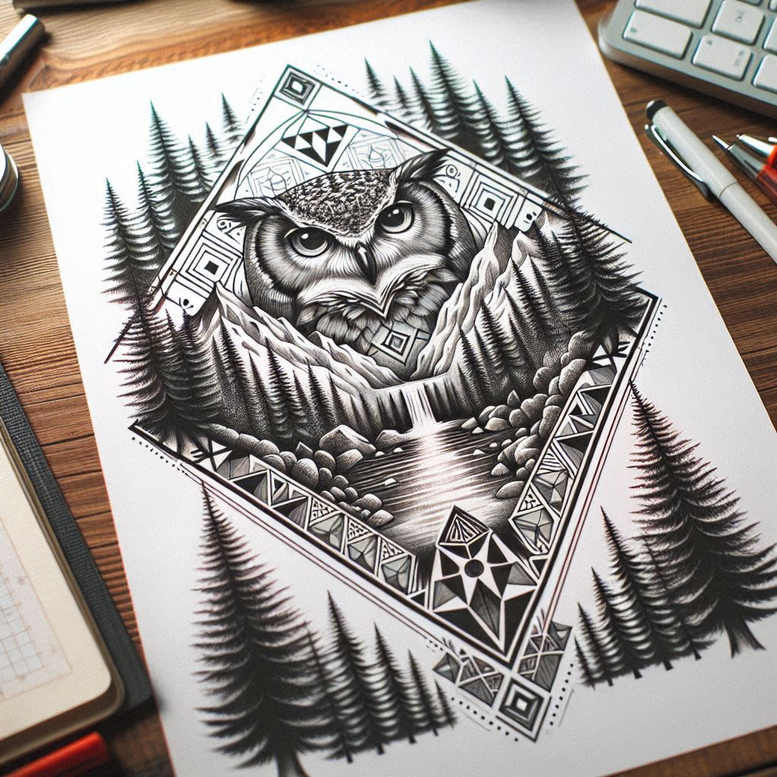 geometric tattoo design ideas vintage style geometric pattern for abdomen