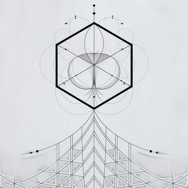 geometric tattoo design ideas cube harmony lines symbolising strength