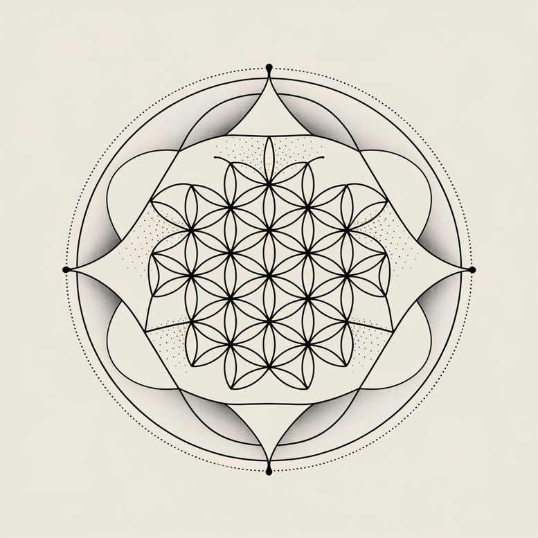 geometric tattoo design ideas crystal shape infinite pattern shows resilience