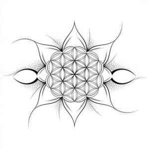 geometric tattoo design ideas dashed lines intricate web for upper back