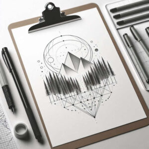 geometric tattoo design ideas pop culture mandala grid for lower back
