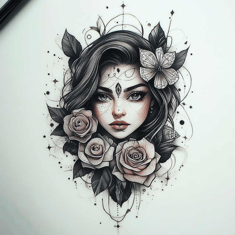 geometric tattoo design ideas point symmetry meditative art for shin