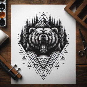 geometric tattoo design ideas vintage style ornamental mandala for shoulder