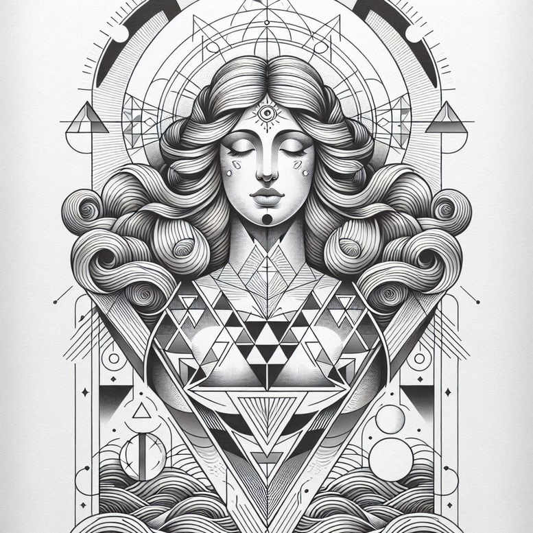 geometric tattoo design ideas isometric projection ornamental web represents determination