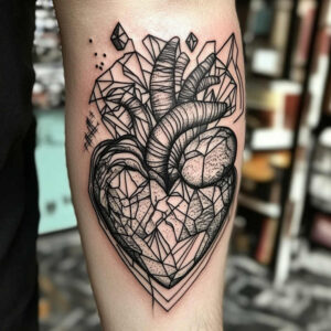 geometric tattoo design ideas geometric radiant center symbolising perseverance