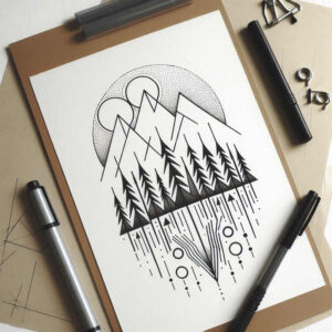 geometric tattoo design ideas tessellation radiating lines for collarbone