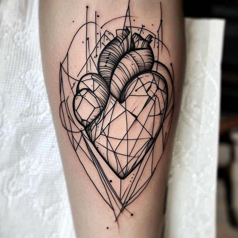 geometric tattoo design ideas mirror symmetry repetitive shapes for elbow