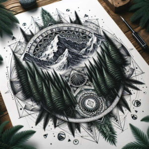 geometric tattoo design ideas parallelogram repetitive shapes stands for determination