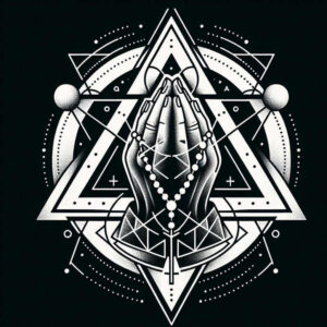 geometric tattoo design ideas oldschool style sacred symbol for shin