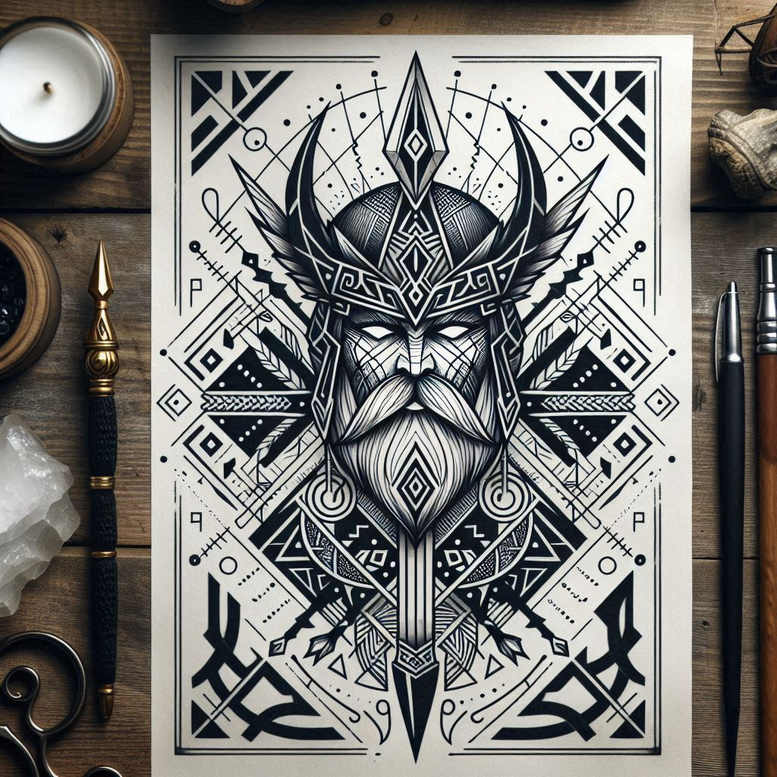 geometric tattoo design ideas geometric outline spiritual focus symbolising endurance