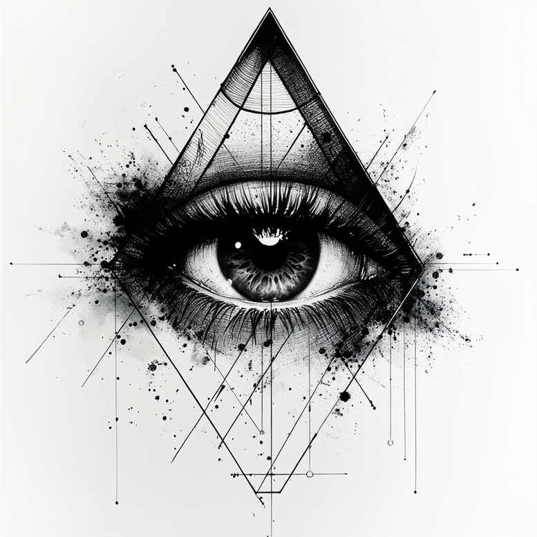 geometric tattoo design ideas triangular pattern unending stands for courage