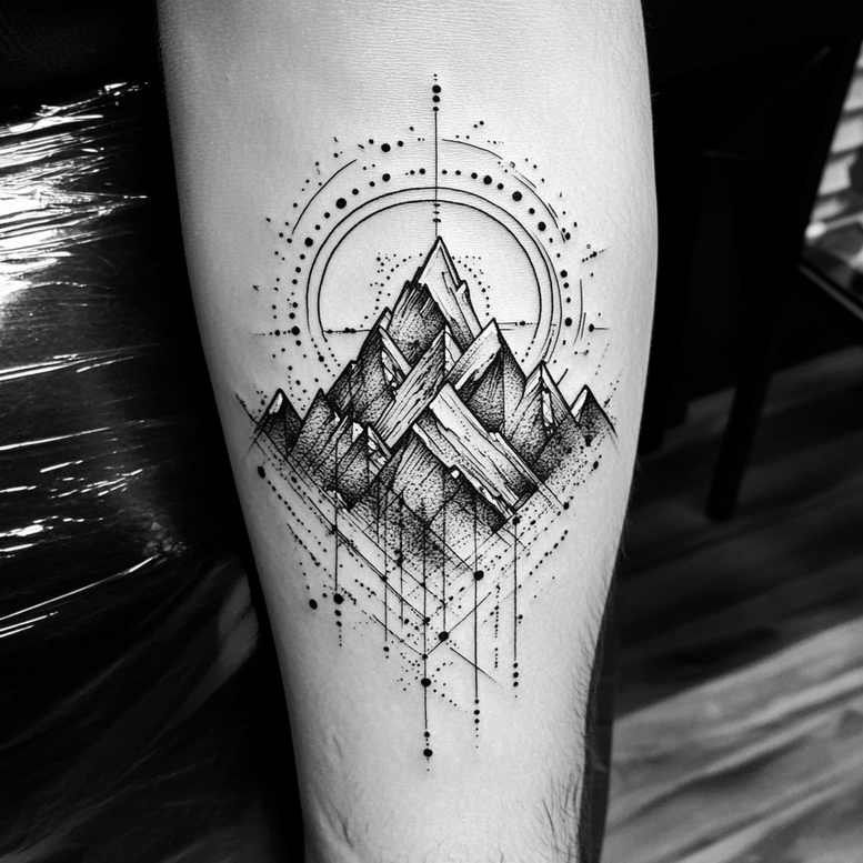 tattoo-with-planes – tattoo design ideas free ai generated – uncluttered – for-heel – Gallery: geometric-inkby-ai