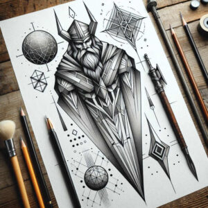 technical-tattoo – tattoo design ideas free ai generated – compact – for-hip – Gallery: geometric-inkby-ai