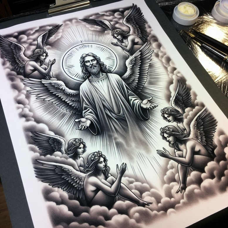 divine-grace – tattoo design ideas free ai generated – true-to-life – for-outer-arm – Gallery: god-inkby-ai