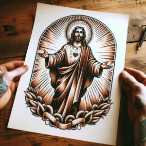 divine-mystery – tattoo design ideas free ai generated – light-and-shadow-play – for-lower-arm – Gallery: god-inkby-ai