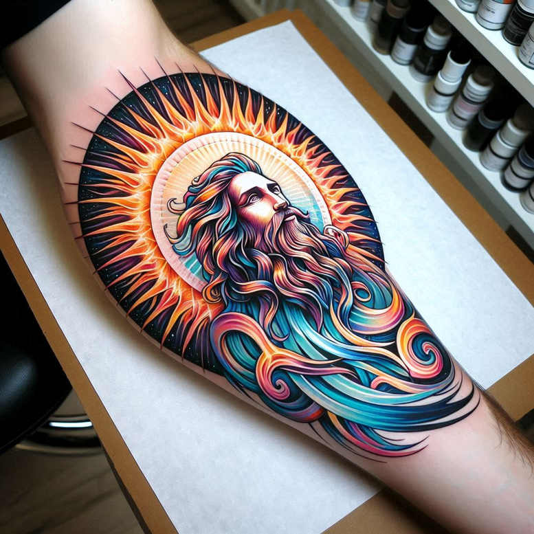 spiritual-presence – tattoo design ideas free ai generated – minimal-grain – for-collarbone – Gallery: god-inkby-ai