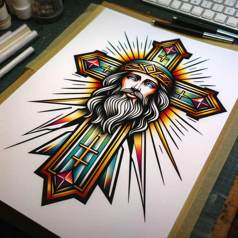 spirituality – tattoo design ideas free ai generated – deep-shadows – for-lower-thigh – Gallery: god-inkby-ai