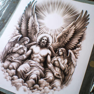 god tattoo design ideas clean fill all-seeing for calf