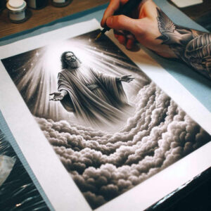 god tattoo design ideas Surrealism melting forms benevolent for side